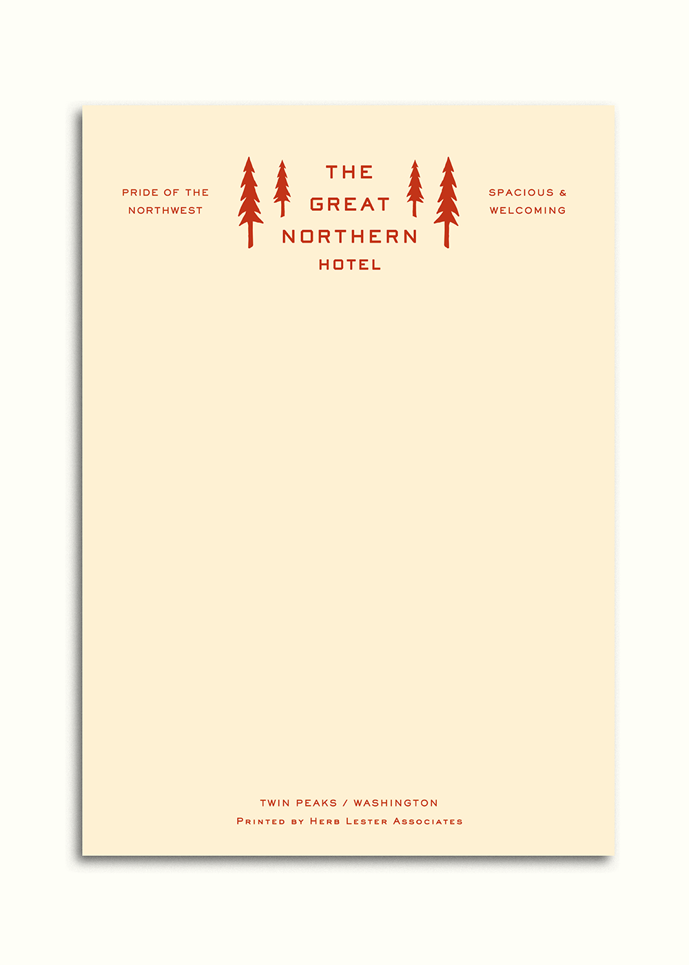Fictional hotel notepads: Great Northern Hotel