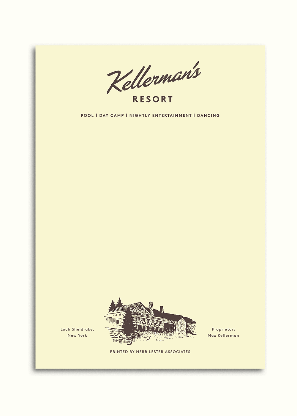 Fictional hotel notepads: Kellerman's Resort